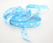 Punkteband, hellblau-weiß 