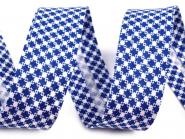 Baumwollschrägband Karo blau 