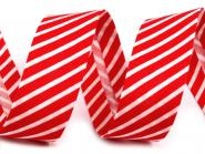Baumwollschrägband gestreift rot 