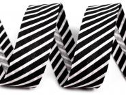 Baumwollschrägband gestreift schwarz 