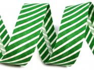 Baumwollschrägband gestreift grün 