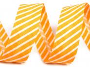 Baumwollschrägband gestreift gelb 