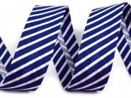 Baumwollschrägband gestreift blau 