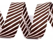 Baumwollschrägband gestreift braun 