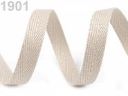 Köperband 10mm creme 10m