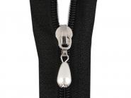 Zipper für 3mm RV silber mit Perle oval 