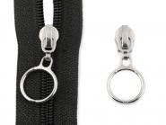 Zipper für 3mm RV silber mit Ring 50 Stück