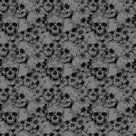 Jerseystoff Bio Skull schwarz grau 