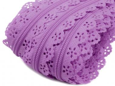 endlos Reißverschluss Spitze flieder 