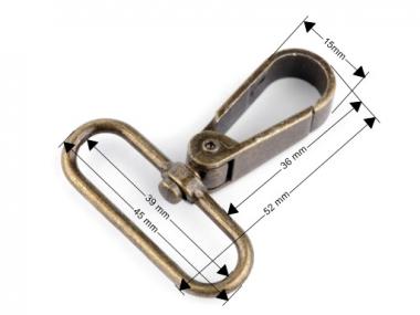 2 messing Taschenkarabiner 40mm breit 