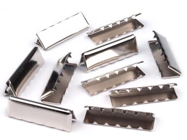 Endstücke aus Metall silber 20 mm 