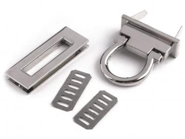 Taschenverschluss eckig silber 