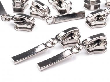 Zipper Profilreißverschluss 5mm silber 5 Stück