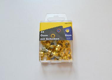 24 Ösen 8mm gold 