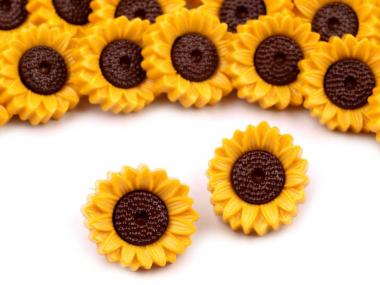 5 Knöpfe Sonnenblumen 