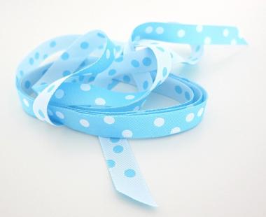 Punkteband, hellblau-weiß 