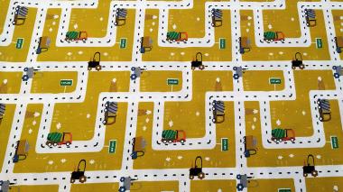 Baumwollstoff Straße sand 