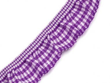 Rüschengummi kariert lila 