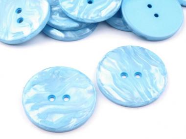 5 große Knöpfe meliert hellblau 