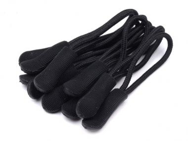 10 Reißverschluss Schlaufen schwarz 