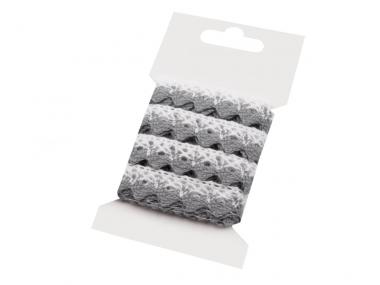 3m Klöppelspitze 15mm grau-weiss 