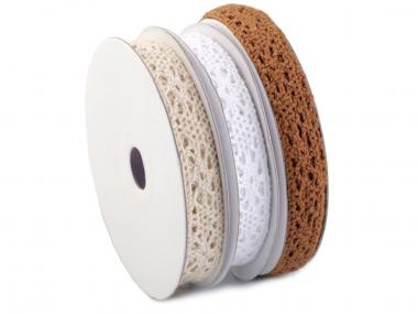 3 x 5m Baumwollspitze Breite 13mm bwb 