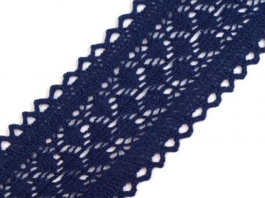 Klöppelspitze Baumwolle Breite 63 mm dunkelblau 