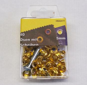 40 Ösen 5mm gold 