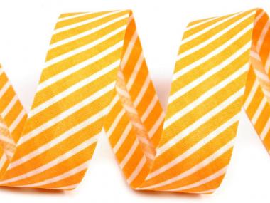 Baumwollschrägband gestreift gelb 