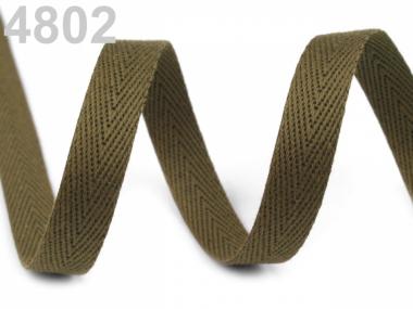Köperband 10mm khaki 