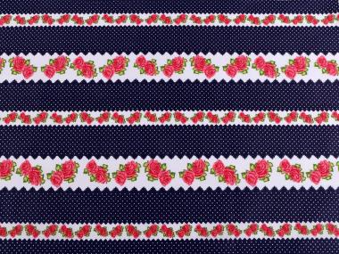 Baumwollstoff Rosenstoff Rosen gestreift grau 