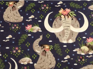 Baumwollstoff mit Mammutmotiv Mammut 