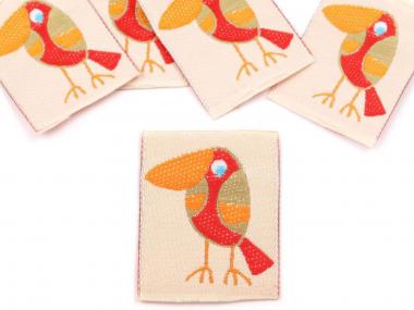 Aufnäher Vogel orange 