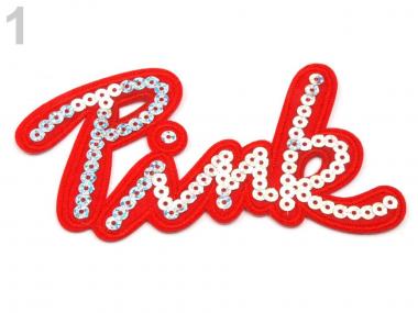 Aufbügler mit Pailletten in rot 