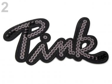 Aufbügler mit Pailletten in schwarz 