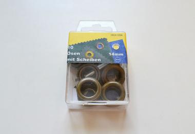 10 Ösen 14mm messing 