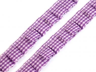 Rüschenborte kariert lila 