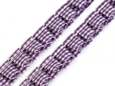 Rüschenborte kariert violett 