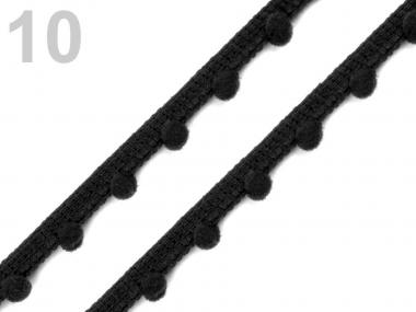 Pomponborte 7mm schwarz 