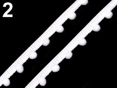 Pomponborte 7mm weiss 