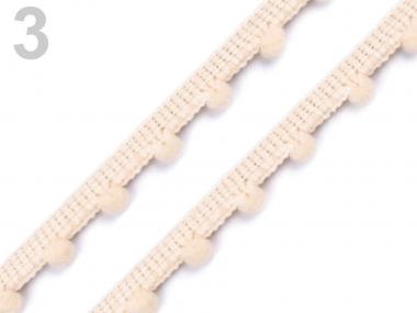 Pomponborte 7mm beige 