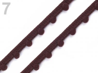 Pomponborte 7mm dunkelbraun 