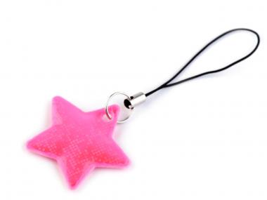 Reflektierender Aufhänger Stern pink 