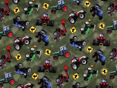 Jerseystoff Traktor khaki 