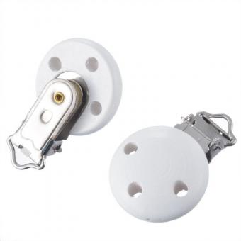 Schnullerband Clip weiß 