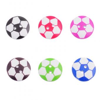 10 Holzknöpfe Fußball Mix 