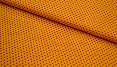 Baumwollstoff Punkte gelb-terracotta 