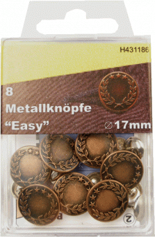 8 Metallknöpfe easy 17mm messing 