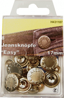 8 Jeansknöpfe 17mm messing 