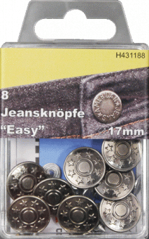 8 Jeansknöpfe 17mm altsilber 